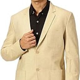 Mens Cotton Linen Single Breasted Blazer-image-1