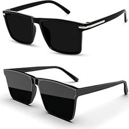UV Protected Wayfarer Sunglasses for Men and Women | Stylish Full-Rim Cover Eyewear for Cycling Driving, Sports | Lightweight Flexible Optical Frame for All-Day Comfort & Selfies (Black)-picture-5