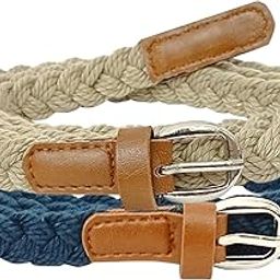Women Cotton Braided Hand Made Casual Belt for Ladies Handwoven Long Shirt and Dresses (COMBO-BLUE-BADGE)-picture-45
