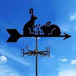Rabbit Weathervane Art Animal Weather Vane for Farmhouse Fence Outside-image-50