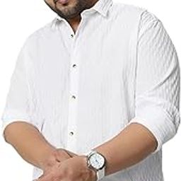 Men's Cotton Full Sleeve Regular Fit Textured Shirt with Spread Collar-image-96