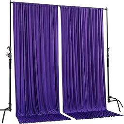 Boltove® Purple Wrinkle Free Decoration Backdrop Curtain Drapes Purple Backdrop Panels Background for Photography Wedding Parties Birthday Anniversary Function 4.5 x 12 Ft. | Set of 2 |-image-54