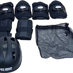 Henco Protective Gear Set/Kit (Pack of 7) for Ice and Roller Cycling Skating, Skateboard, Hover Board, Biking, Cycling, Skating, Rolling, and Other Extreme Sports for Boy/Girl. (Black, Medium)-image-36