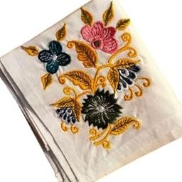 Shree adodhya women hankerchief with yellow flower embroidery set of 2.-image-76