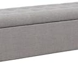 BLACK OAK Colby Upholstered Storage Bench Sofa Settee Storage Ottoman with Storage Fabric Grey-image-42