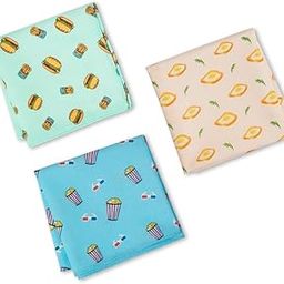 Hexafun Women's100% Organic Premium Pure Cotton Handkerchiefs Printed Stylish Small Size (Pack of 3)-image-28