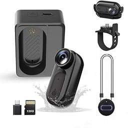 Mini Body Camera Action Cam with Auido & Video Recording -128G IPX7 Waterproof Thumb Size Hands Free Body Worn Cameras - Wearable Portable Camcorder for Work Travel Pet Walk Vlog(Black)-19