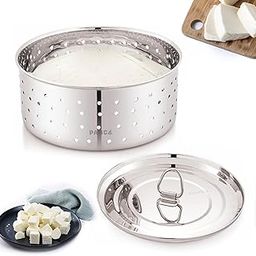 PANCA Stainless Steel Round Paneer Mould | Paneer Strainer 500ml | Paneer Press Mould Maker (Round, Pack of 1, Silver)-15