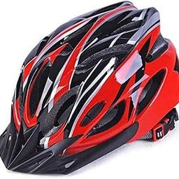 Adult Cycling Helmet, Skating Helmet, Adjustable Safety Bike Helmet, Red and Black-22