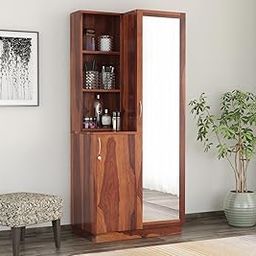 Royal Wood Sheesham & Solid Wood Wooden Dressing Table for Bedroom with 2 Doors and 10 Shelves, Mirror and Huge Storage Space-image-93