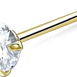 92.5-925 Sterling Silver Gold Plated 3.5mm Crystal Nose Pin Stud for Women and Girls (NR05035) 1 Pc-picture-40