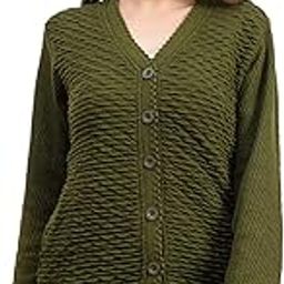 Women’s Winter Woolen Cardigan | Full Sleeve Textured Buttoned Sweater for Women | Soft Acrylic Wool V-Neck Warm Knitted Outerwear for Office & Casual Wear-image-97