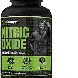 Nuvimate Nitric Oxide Booster Capsule L-Arginine Capsule Beetroot Supplement for Men & Women | Promote Blood Flow & Pre Workout Muscle Pump for Bodybuilding - 60 Vegan Capsules-image-98