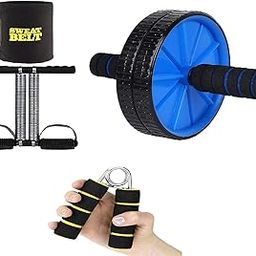 Effingo Double Wheel AB Roller with Waist Trimmer, Sweat Belt & Hand Grip/Abdominal Wheel Roller Strength Training Equipment for Core Fitness Workout for Home & Gym ( Multicolor )-picture-26