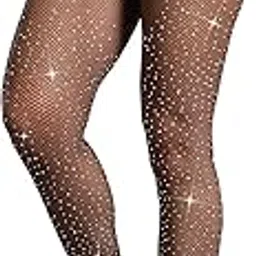 ketkar Women's Sparkle Rhinestone Fishnets Sexy Tights High Waist Stockings Pack Of 1-picture-31