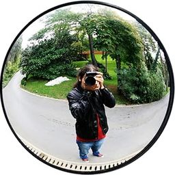 HOPE KART Small Convex Mirror for Home Vastu Ryme Feng Shui Experiment Outdoor Indoor Wall Hanging Mirror for Road Safety Car Blind Spot, Round (X-Large - 12 inch)-32