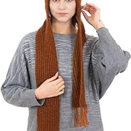 AMOLDO Women's Soft Knitted Winter Warm Woolen Cap with Woolen Lovely Muffler|Fur Cap with Muffler-image-48