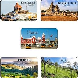 AVI Rubber Rectangular Fridge Magnets Multicolour South India Tamil Nadu Chennai Ooty Kodaikanal Design Travel Souvenir C5RFM00154-image-28