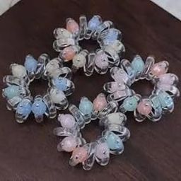 Navjai Spiral Hair Ties No Crease ,Coil Hair Ties Phone Cord Colorful Pearl Ball Braid Telephone Wire Hair band for Kids Cute Elastic Ponytail Holder Stretchy Rubber band Hair Accessories for Women & Girls pack of 4-image-40
