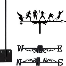 Sports Weathervane Wind Direction Indicator Yard Shed Cupola Metal Wind Vane With 5 Man-image-65
