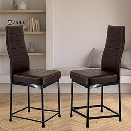 CLASSELA Zidle Bloom Dining Chair Model for Living Room Set of 2 Piece | Cafeteria | Home | Bedroom | Restaurant | Scratch Proof/Anti Skid Rubber Bush | 1 Year Warranty (Coffee Brown Premium Rexine)-picture-11