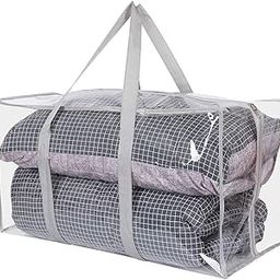Home Style India Closet Organizer & Foldable Storage Bag for Clothes, Blankets, Comforters | Transparent PVC Wardrobe Organizer | Space-Saving Storage Solution (Pack of 1)-image-65