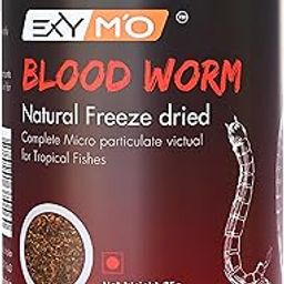 EXYMO Freeze Dried Blood Worms Fish Food 25g with 60% Protein for Bettas Fish Food, Tetras, Arowana, Flowerhorn, Oscar Fish and All Aquarium Fishes for All Life Stages-image-81