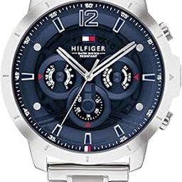 Quartz Multifunction Blue Dial Stainless Steel Strap Watch for Men-NETH1710492-image-16