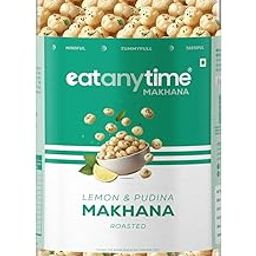 Eat Anytime Roasted Makhana - Lemon & Pudina | Roasted in Olive Oil | High in Protein, Fiber, Antioxidants | Healthy Fox Nuts Snack | Gluten Free & Vegan 80g-image-88