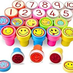 Oytra Number Emoji Stamps Combo for Kids Set of 20 Stationery Rubber Stamp for Reward Teachers Students Scrapbooking Art Craft Birthday Gift-picture-32
