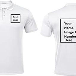 Men's Personalized and Customized Polo T-Shirt with Logo and Back Print White.-image-70