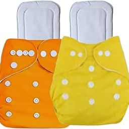 KINDAR CARE Baby Cloth Diapers Reusable With 5 Layer Inserts, (2 Cloth Diaper + 2 Insert), CD136-image-56