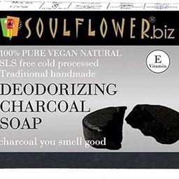 Soulflower Organic Activated Charcoal Soap Men & Women for Detoxifying, Pore Cleansing & Body Odour | 100% Natural, Handmade, Vegan, Vitamin E| 150g-image-34