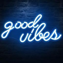 Wall Mitra Good Vibes Neon Sign for Bedroom Wall Decor Neon Light, good home decor good office decor living room decor 12x12-image-45