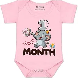 arvesa 1 Month R-1793 Bodysuit, Sleepsuits, Rompers For New Born Baby Clothes 0-3 Months Unisex Stylish Dress For Baby Boy & Girl, Newborn Infant Outfit-picture-5