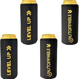 Insulated Beer Can Cooler Sleeve – Set of 4 | Fits 500ml Beer Can | Beer Can Cover | Beer Cooler | Beer Cooze (Level Up + Unstoppable)-picture-7