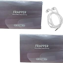 frapper soap charcoal black cleansing soap for all skin type 100g pack of 2 free earphone-19