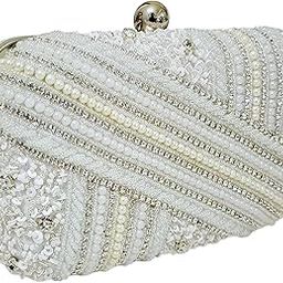 Women's Girl's Pearl Beaded Box Clutch for Wedding-image-16