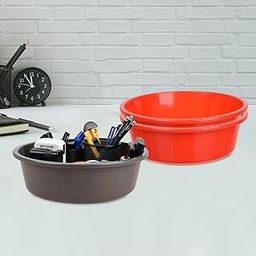 Homestic Pack of 3 Desk Organizer | Stationery Organizer | Multipurpose Storage Organizer | Office Supplies for Pen-Pencil-Staplers | Desktop Organizer | 6 LTR | Red & Gray-image-45
