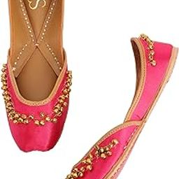 Gulabi Ghunghroo Casual Mojris/Punjabi Juttis (Leather Slip-Ons/Flats) forWomen-image-37