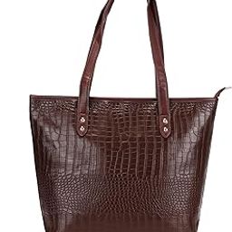 Stylish Croc-Textured Tote Bag for Women | Large Capacity Satchel Handbag | Office, Travel & Casual Use | Elegant Shoulder Bag | Sling & Crossbody Style-image-50
