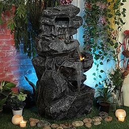 DECORWALE Fibreglass Exuberant & Luxury Decor Big Rock Design Large Size Water Fountain For Home Decor (Large)-image-46