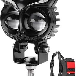 Steko {1 Piece) Super Bright Dual Color Yellow/White Led OWL SHAPE Fog Light Lamp Projector Lens Spotlight For Bike Car Auto Rikshaw, Tractor (12V, 60W) With Switch (METAL BODY)-image-34