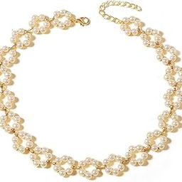 Latest Stylish Pearl Chain Pendant Choker Necklace for Women and Girls (14633np)-image-41