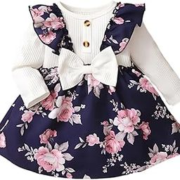 by Dharmikaay Girl's Lycra Floral Printed Frock Dress for Girls Short Frock Baby Princess Western Dresses| Stylish Fancy Kids Clothing for New Year, Fashion.-image-63