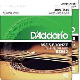 DAddario EZ890 Bronze Superlight Acoustic Guitar Strings (2 Pack)-image-2