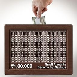 Wooden Coin Bank, 100000 Money Saver, Money Save Box, Carved Money Box, Coin Piggy Bank, Money Saving Box for Adult, Savings Challenge Box, Wooden Piggy Bank for Kids-18