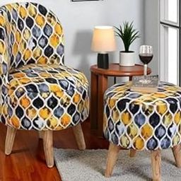 LB TRENDS Sitting Solutions for Home – Wooden Frame Round Ottoman Chair, Soft Cushion Pouffes, Stools Ideal for Living Room, Bedroom, Study & Makeup Table, 32 Inch Height, Chair/Stool Set, Black Fire-image-50