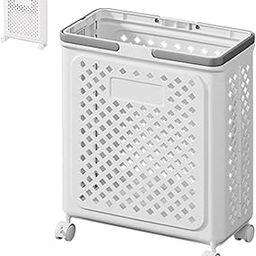 Laundry Basket for Clothes with Lid Laundry Basket for Storage with Wheels Plastic Foldable Laundry Hamper Versatile Portable Storage Basket Durable and Practical for Laundry and Bathroom-image-21