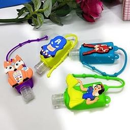 CLICKETY CLACK™ Cute Cartoon Character Silicone Holder with Empty Bottles Used as sanitizer, Oil, Shampoo/Best for School Going Kids& Adults/Picnic Favor Best for Outside Travelling (Pack -4)-picture-30